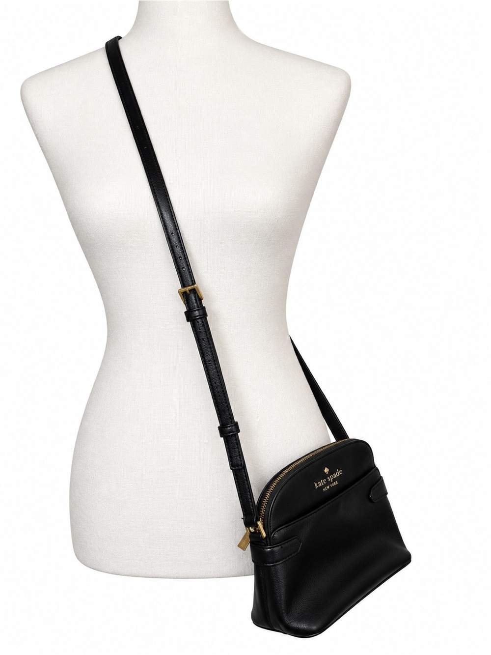 Kate Spade Black Saffiano Leather Crossbody Bag Gold Hardware - Picture 3 of 6